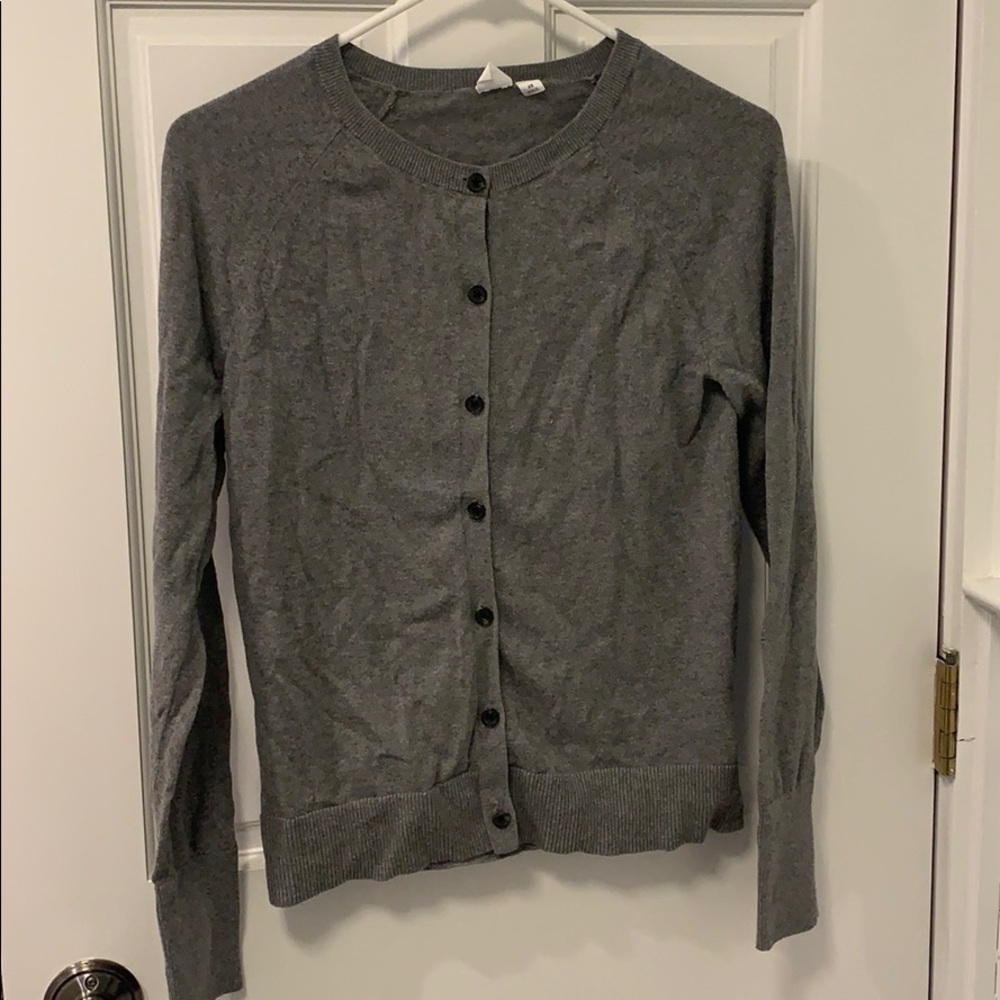 Grey button sweater